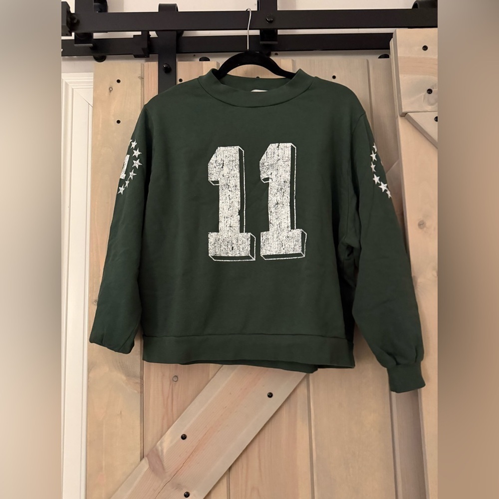 NWT Free People x Vagabond Green 11 Sweatshirt - Picture 3 of 7